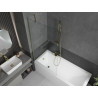 Mexen Cubik Rechteckige Badewanne 160 x 70 cm mit Verkleidung und 1-flügeligem Paravent 90 cm, transparent, gold