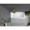 Mexen Cubik Rechteckige Badewanne 160 x 70 cm mit Verkleidung und 1-flügeligem Paravent 90 cm, transparent, gold