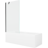 Mexen Cubik rechteckige Badewanne 160 x 70 cm mit Verkleidung und 1-flügeliger Duschabtrennung 90 cm, transparent, schwarz