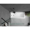 Mexen Cubik rechteckige Badewanne 160 x 70 cm mit Verkleidung und 1-flügeliger Duschabtrennung 90 cm, transparent, schwarz