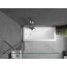 Mexen Cubik Rechteckige Badewanne 160 x 70 cm mit Verkleidung und einflügeliger Trennwand 100 cm, transparent, Chrom