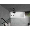 Mexen Cubik Rechteckige Badewanne 160 x 70 cm mit Verkleidung und 1-flügeliger 100 cm Falttür, transparent, schwarz