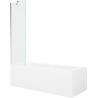 Mexen Cubik Rechteckige Badewanne 170 x 70 cm mit Verkleidung und einflügeliger 50 cm Duschwand, transparent, Chrom
