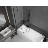 Mexen Cubik Rechteckige Badewanne 170 x 70 cm mit Verkleidung und 1-flügeliger Abtrennung 50 cm, transparent, schwarz