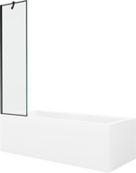 Mexen Cubik Rechteckige Badewanne 170 x 70 cm mit Verkleidung und einflügeliger Trennwand 50 cm, schwarzes Muster