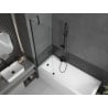 Mexen Cubik Rechteckige Badewanne 170 x 70 cm mit Verkleidung und 1-flügeliger 60 cm Duschwand, transparent, schwarz