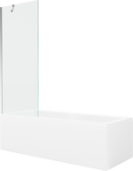 Mexen Cubik Rechteckige Wanne 170 x 70 cm mit Verkleidung und 1-flügeligem Paravent 70 cm, transparent, Chrom