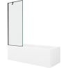 Mexen Cubik Rechteckige Wanne 170 x 70 cm mit Verkleidung und 1-flügeliger Trennwand 70 cm, schwarzes Muster