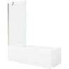 Mexen Cubik Rechteckige Badewanne 170 x 70 cm mit Verkleidung und 1-flügeliger Abtrennung 80 cm, transparent, gold