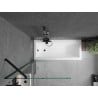 Mexen Cubik rechteckige Badewanne 170 x 70 cm mit Verkleidung und 1-flügeliger 80 cm Duschwand, transparent, schwarz
