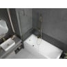 Mexen Cubik Rechteckige Badewanne 170 x 70 cm mit Verkleidung und 1-flügeliger 90 cm Abtrennung, transparent, golden