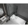 Mexen Cubik rechteckige Badewanne 170 x 70 cm mit Verkleidung und 1-flügeliger Duschabtrennung 90 cm, transparent, schwarz