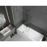 Mexen Cubik Rechteckige Badewanne 170 x 70 cm mit Verkleidung und einflügligem Paravent 100 cm, transparent, golden