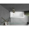 Mexen Cubik Rechteckige Badewanne 170 x 70 cm mit Verkleidung und einflügligem Paravent 100 cm, transparent, golden