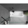 Mexen Cubik Rechteckige Badewanne 170 x 70 cm mit Verkleidung und 1-flügeliger 100 cm Duschwand, transparent, schwarz