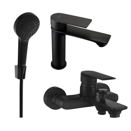 Mexen Royo R05 Badewannenset, schwarz - 72203R05-70