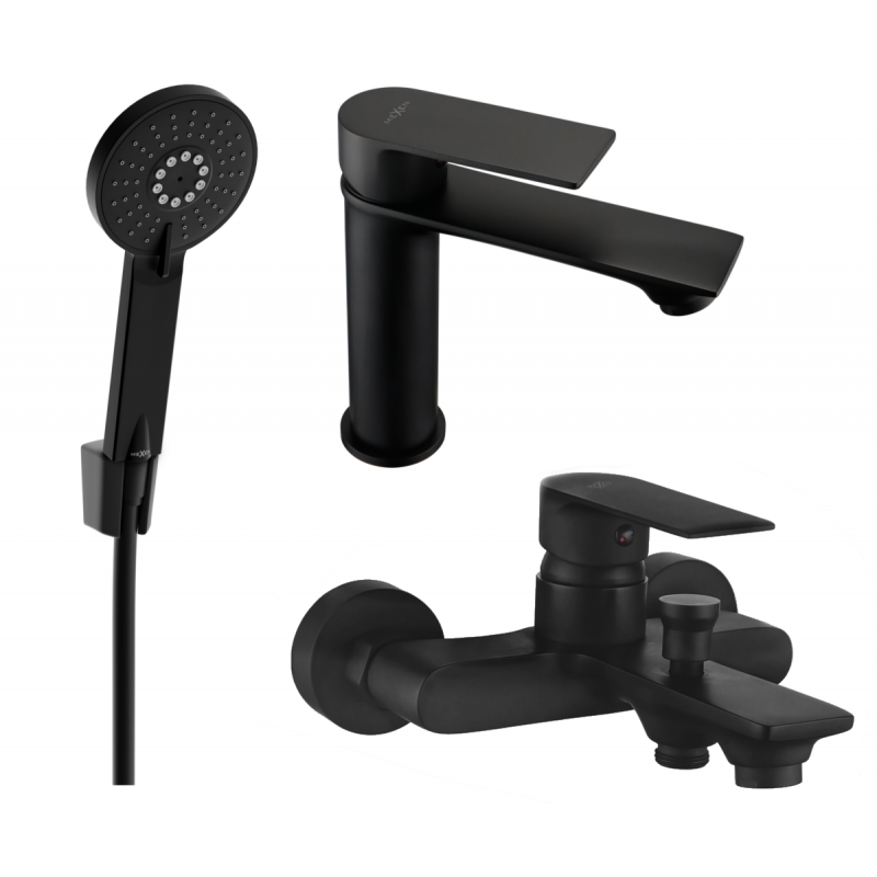 Mexen Royo R40 Badewannenset, schwarz - 72203R40-70