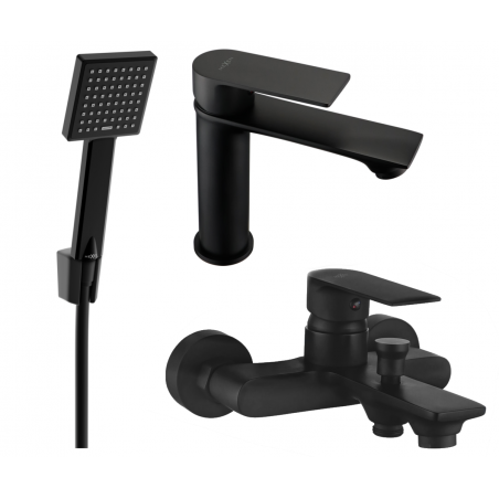 Mexen Royo R45 Badezimmerset, schwarz - 72203R45-70