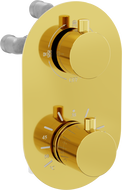 Mexen Kai Thermostatische Wannen-Duscharmatur 3-facher Ausgang, gold - 77602-50