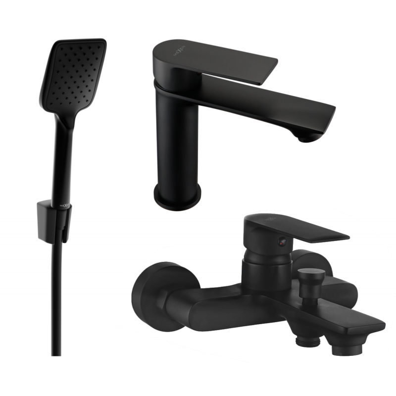 Mexen Royo R62 Badewannensatz, schwarz - 72203R62-70