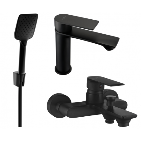 Mexen Royo R62 Badewannensatz, schwarz - 72203R62-70