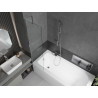 Mexen Vega Rechteckige Badewanne 150 x 70 cm mit Verkleidung und 1-flügeliger 50 cm Duschabtrennung, transparent, Chrom