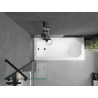 Mexen Vega Rechteckige Badewanne 150 x 70 cm mit Verkleidung und 1-flügeliger 50 cm Trennwand, transparent, schwarz