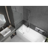 Mexen Vega Rechteckige Badewanne 150 x 70 cm mit Verkleidung und 1-flügeliger Duschabtrennung 60 cm, transparent, chrom