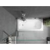 Mexen Vega Rechteckige Badewanne 150 x 70 cm mit Verkleidung und 1-flügeliger 100 cm Duschwand, transparent, Chrom