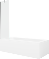 Mexen Vega Rechteckbadewanne 160 x 70 cm mit Verkleidung und 1-flügeliger Faltwand 50 cm, transparent, chrom