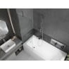 Mexen Vega Rechteckige Badewanne 160 x 70 cm mit Verkleidung und 1-flügeliger Duschwand 60 cm, transparent, Chrom