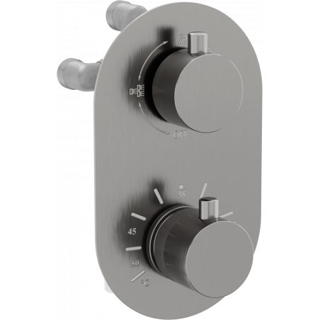 Mexen Kai Thermostatische 3-Wege-Badewannen- und Duscharmatur, Graphit - 77602-66