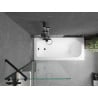 Mexen Vega Rechteckige Badewanne 160 x 70 cm mit Verkleidung und 1-flügeliger Duschwand 80 cm, transparent, schwarz