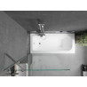Mexen Vega rechteckige Wanne 160 x 70 cm mit Verkleidung und 1-flügeliger Abtrennung 90 cm, transparent, chrom