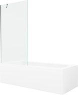 Mexen Vega rechteckige Wanne 160 x 70 cm mit Verkleidung und 1-flügeliger Abtrennung 90 cm, transparent, chrom