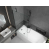 Mexen Vega Rechteckige Badewanne 160 x 70 cm mit Verkleidung und 1-flügeliger Paravent 90 cm, transparent, schwarz
