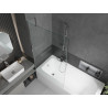 Mexen Vega Rechteckige Badewanne 160 x 70 cm mit Verkleidung und 1-flügeliger Duschwand 100 cm, transparent, Chrom