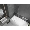 Mexen Vega Rechteckige Badewanne 170 x 70 cm mit Verkleidung und 1-flügeliger Duschwand 80 cm, transparent, Chrom