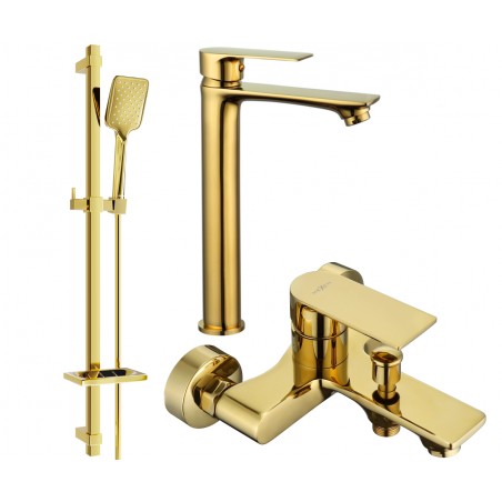 Mexen Royo DQ62 Badezimmerset, gold - 72213DQ62-50