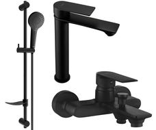 Mexen Royo DF05 Badewannenset, schwarz - 72213DF05-70