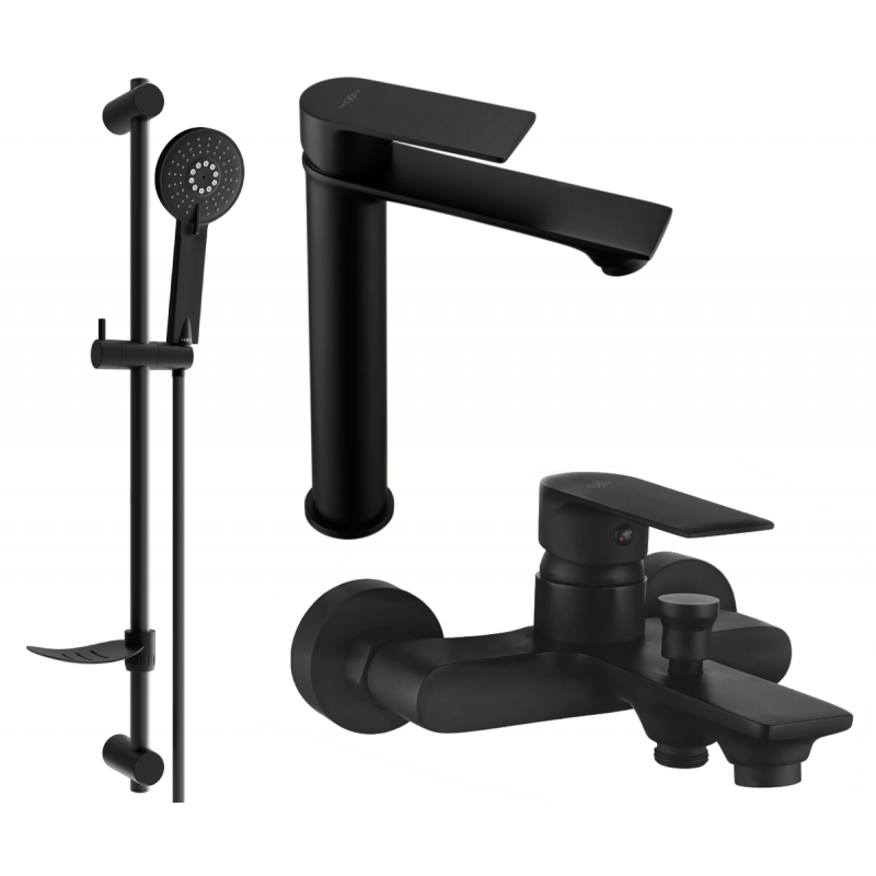 Mexen Royo DF40 Badewannenset, schwarz - 72213DF40-70