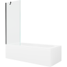 Mexen Vega Rechteckige Badewanne 170 x 70 cm mit Verkleidung und einflügeliger Duschabtrennung 70 cm, transparent, schwarz