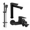 Mexen Royo DQ45 Badewannen-Set, schwarz - 72213DQ45-70