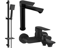 Mexen Royo DQ45 Badewannen-Set, schwarz - 72213DQ45-70