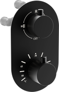 Mexen Kai thermostatische Wannen-Duscharmatur mit 3 Ausgängen, schwarz - 77602-70
