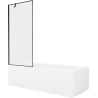 Mexen Vega Rechteckige Wanne 170 x 70 cm mit Verkleidung und 1-flügeliger Schirm 80 cm, schwarzes Muster - 550117070X9508007070