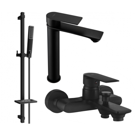 Mexen Royo DQ72 Wannenset, schwarz - 72213DQ72-70