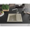 Mexen Enzo Granitspüle ein Becken mit Abtropffläche und Küchenarmatur Flora, beige - 6506-69-670401-00