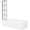 Mexen Vega Rechteckige Wanne 170 x 70 cm mit Verkleidung und 1-flügeliger Trennwand 50 cm, schwarzes Muster