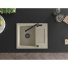 Mexen Enzo Granitspüle 1-Kammer mit Abtropffläche und Küchenarmatur Flora, beige - 6506-69-670401-70-B